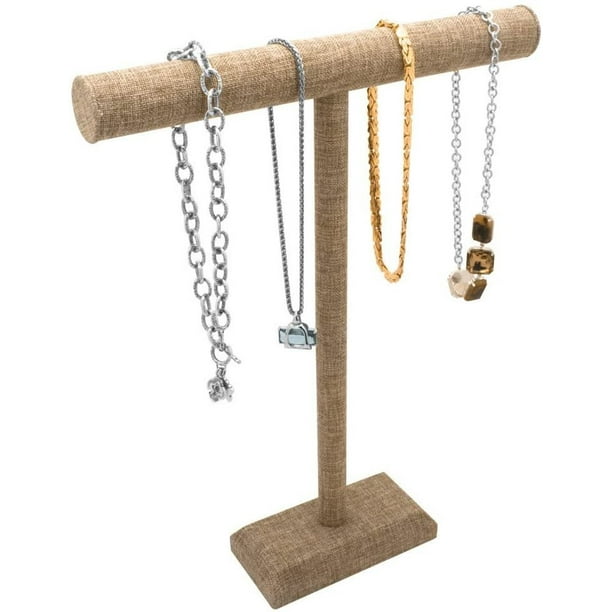 8 Display Usa 8 Display One Piece Of Our Gorgeous Burlap Tall T Bar Display Any Necklace In Style Jewelry Display Walmart Com Walmart Com