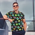 thumbnail image 4 of Sikiie Geometric Dinosaur Print Men's Short-sleeved POLO Shirts, Button-down Shirts and T-shirts are Suitable for Vacation, Leisure and Business-Small, 4 of 6