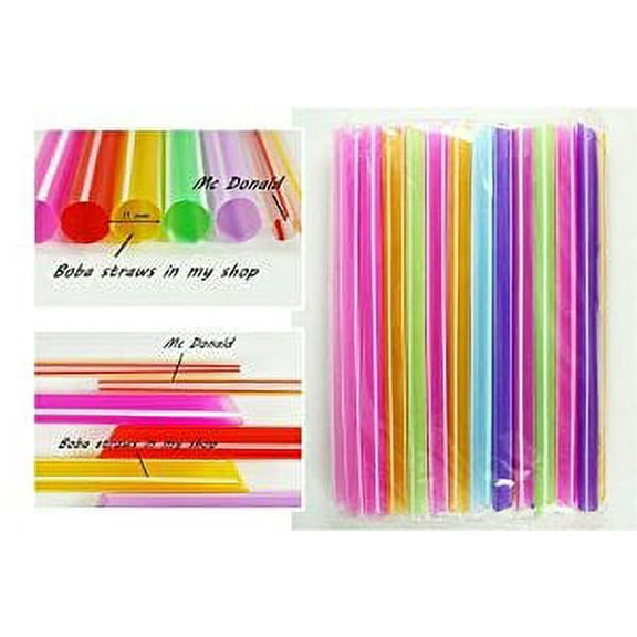 NineChef Bundle - NineChef Boba Drinking Straws Party Smoothies Cocktail Milk Shakes Tea Bubble Jumbo Fat Giant 8.5" (35 pcs )   1 NineChef Brand Long Handle Spoon