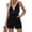 Black, variant on Women's Summer V Neck Romper 2025 Fashion Sleeveless Casual Waist Tie Short Jumpsuit with Pocket Spring Summer V Neck Lace Solid Color with Pockets and Waistband Exposed Back Loose Jumpsuit