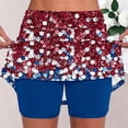 thumbnail image 6 of Stamzod Golf Skirts for Women High Waisted Athletic Skorts with Pockets Shorts 4Th of July Tennis Skirt for Yoga Running Workout Red-7 L, 6 of 6