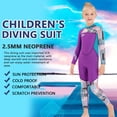 thumbnail image 3 of Pantalones largos de manga larga de manga larga de gran calidad a prueba de frío Rash Guards Mantener los trajes de snorkel de anti-state caliente para niños Púrpura XL 2.5mm tholdsy OD003677-04, 3 of 7