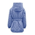 thumbnail image 7 of XFLWAM Women Winter Warm Zipper Jacket Coat Hooded Outwear with Belted Dark Blue L, 7 of 7