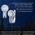 thumbnail image 2 of Gem Stone King 925 Sterling Silver Sky Blue Aquamarine and White Created Sapphire Earrings for Women (1.40 Cttw, Gemstone March Birthstone, Round 5MM), 2 of 6