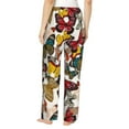 thumbnail image 3 of Xecao Retro Floral Butterfly Women's Straight Lounge Pajama Pants: The Epitome of Relaxed Sleepwear, 3 of 9