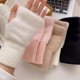 thumbnail image 4 of Guantes de medio Dedo de lana de visón suave para mujer, mitones de muñeca de punto de felpa blanca sólida, cálidos de lujo, sin dedos, escritura, Invierno, 4 of 5