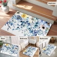 thumbnail image 5 of Area Rug 2 x 3 Ft, Teal Blue Eucalyptus Indoor Accent Bathroom Rugs for Kitchen/Laundry Room, Spring Garden Floral Leaves Botanical Washable Non-Slip Runner Floor Mat for Entryway, Living Room, 5 of 7