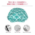 thumbnail image 5 of Kdxio Aquamarine Glitter1 Print Shower Cap for Women,Elastic and Reusable,Double Waterproof Layers Bathing Hat, 5 of 9