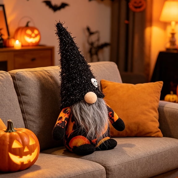 12inch Halloween Gnome Decor,Witch Scandinavian Gnome Swedish Table Decorations Handmade Gnome Decoraion for Halloween Decoration Indoor and Outdoor,Home and Table Decor,Mantel Decoration