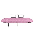 thumbnail image 3 of Pink Futon Couch, Intricate Flower Motifs Petals and Leaves Retro Renaissance Tile, Daybed with Metal Frame Upholstered Sofa for Living Dorm, Loveseat, Pale Pink Pink, by Ambesonne, 3 of 4