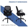 thumbnail image 4 of Drevy Office Chair Ergonomic Desk Chair Comfy Mesh Computer Chairs with Adjustable Height, Back Modern Swivel Chair with Lumbar Support -Up Arms for Home Office, Black, 4 of 6