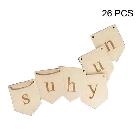 

1 Set Natural Wooden Slices Tag with Rope Basswood Letters Card Hanging for Banner Baby Kids Room Decoration Birthday Photography Pendant