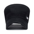thumbnail image 5 of PMVFHDE Men Leather Patch Flat Top Newsboy Style Hat Adjustable Sun Hat for Casual Outdoor Daily Wear Black, 5 of 9