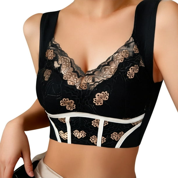 Brasier Sujetador de Encaje con Espalda Descubierta para Mujer, sin Tirantes, Ajustado, Ajustable y Fruncido, Talla Grande, 2025 Extra Grande