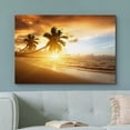 thumbnail image 2 of wall26 Canvas Print Wall Art Palm Tree Duo with Sunset Beach Horizon Nature Wilderness Photography Modern Art Rustic Scenic Colorful Multicolor for Living Room, Bedroom, Office - 32"x48", 2 of 5