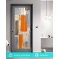 thumbnail image 5 of Window Privacy Film Burnt Orange Grey Stained Glass Window Film Decorative Sun Block Window Cover Abstract Modern Oil Painted Geometric Window Clings Static Adhesive Sticker for Bathroom 17.7"x39.3", 5 of 7