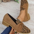 thumbnail image 6 of Dweltoz Women's Leopard Print Pointed Toe Loafers Twist Knot Slip On Mid Heel Dress Shoes Casual Office Block Heel Footwear,Brown 9, 6 of 7