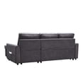 thumbnail image 4 of Linen - Upholstered 4 - Seat - Convertible Sofa with Trundle Bed - Living Area - Comfortable Double Bed for Guests, 4 of 5