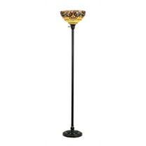 SERENITY Tiffany-style 1 Light Victorian Torchiere Floor Lamp 14" Shade