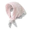thumbnail image 2 of NIBOLOG Women Summer Scarf French Style Lace Pattern Splicing Hairband Solid Color Retro Sunscreen Triangle Scarf Retro Ribbon, 2 of 8