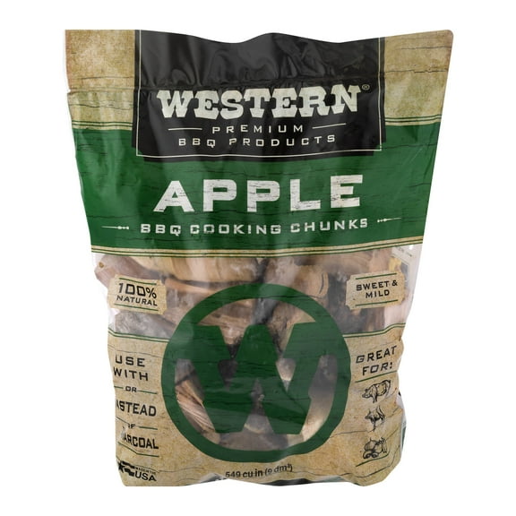 Western Premium BBQ Products Apple BBQ Cooking Chunks, 549 Cubic Inches