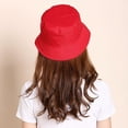thumbnail image 5 of DALX Men Women Summer Cotton Hat Solid Color Fisherman Beach Festival Sun Cap Bucket Cap, 5 of 8