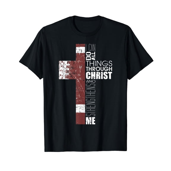 Christian Football Verse I Can Do All Things Through Christ T-Shirt