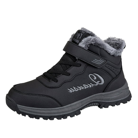 WEAIXIMIUNG Men's Hiking Boots Solid Color Winter Large Size Shoes Non Warm Walking Shoes Thick Outdoor Thermal Snow Boots for Mens