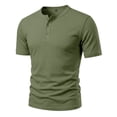 thumbnail image 4 of OIOLOYJM Short Sleeve Henley Shirt for MenMesh Lightweight Breathable Athletic Work T-Shirts Casual Basic Summer Running Gym Workout Tee Shirt Army Green 3XL, 4 of 4