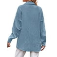 thumbnail image 5 of QAFOPEH Women Casual Lapel Collar Button Down Long Sleeve Classic-Fit Shirts, 5 of 7