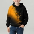 thumbnail image 4 of Orange Boys Hoodie | Tie Dye Gradient Splatter Pullover Sweatshirt | Kids Hooded Shirt with Pocket,Size 5-6 T, 4 of 7