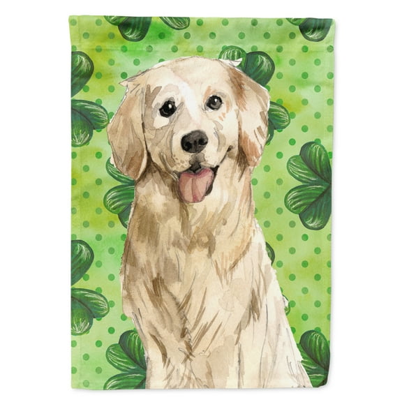Carolines Treasures CK1804GF Shamrocks Golden Retriever Flag Garden Size  Small multicolor