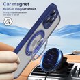 thumbnail image 6 of for iPhone 16 Pro Case with Stand, Support Magnetic Wireless Charger, Translucent Back, Magnetic Ring Holder & Protective Bumpers, Non-Yellowing Case with Camera Control Capture Button - Blue, 6 of 8