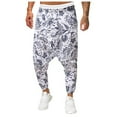 thumbnail image 1 of WEAIXIMIUNG Mens Overalls for Work Men's Hop Loose Linen Harlan Low Rise Jogging Sweatpants, 1 of 9