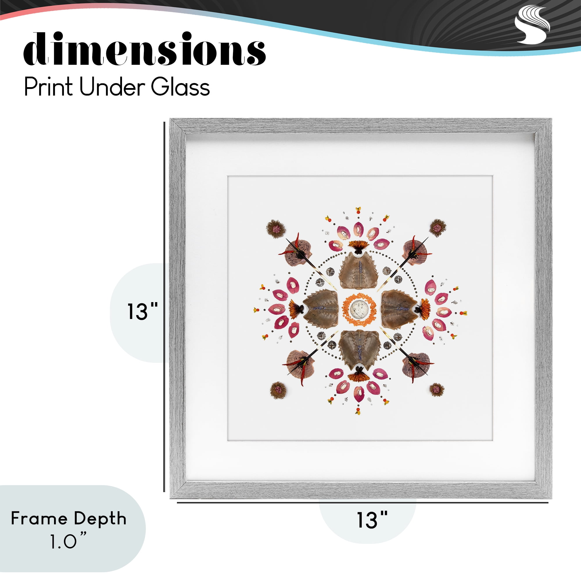 Stupell Industries Symmetrical Nautical Collection Gray Framed Print Under Glass, design by Beth Adoette