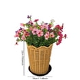 thumbnail image 3 of Woven Plant Pot Rattan Planter Basket Scalloped Edge Flower Pot,Handmade Decorative Container with Drip Tray for Indoor Potted Plants,Rustic Boho Farmhouse Style Home Office Garden Decor, 3 of 6