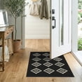 thumbnail image 2 of ODIKA 2'x3' Washable Accent Rug Motifs Contemporary Border Interlocking Lattice Geometric Abstract Flowing for Bedroom, Nursery, RV, Pet Friendly, Bedside Mat, 2 of 7