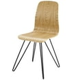thumbnail image 3 of Modern Contemporary Urban Design Dining Kitchen Room Side Chair, Set of Two, Wood, Natural, 3 of 5