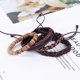 thumbnail image 3 of Hombres Pulsera Pulsera Trenzada Multicapa Vintage Pulseras de cuero, 3 of 5