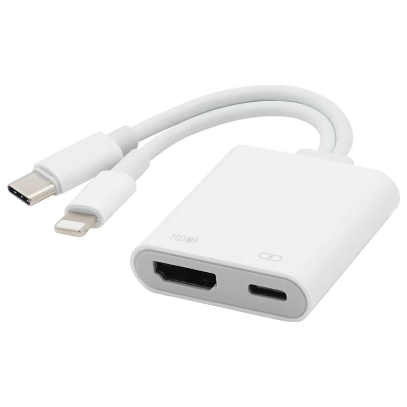 GJX Certified] Usb-C & Lightning to Adapter for Iphone 17/16/15 to Tv/Projector,4K@60Hz Digital Av Converter,Ipad to Tv Adapter Lightning to for Ipad/Macbook 60W Pd