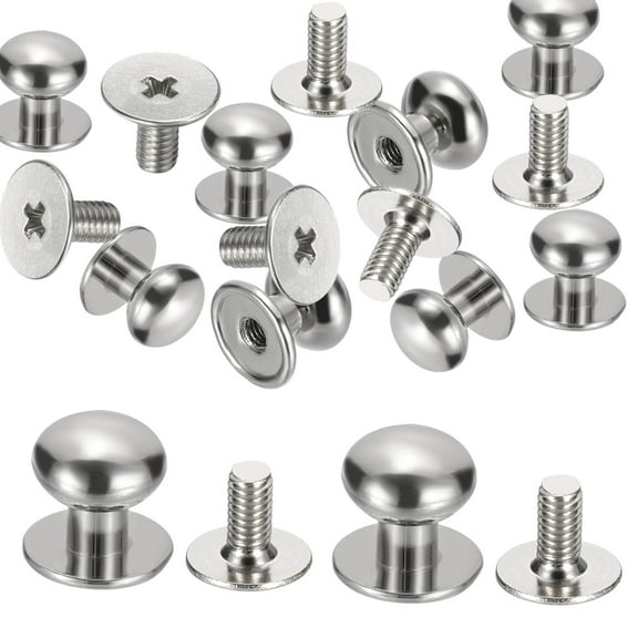 Uxcell 12 Pack 10*11*11mm Rivets for Leather Round Head Rivets Metal Button Spikes Silver