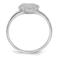 thumbnail image 2 of 14k White Gold 6.0x6.5mm Heart Open Back Scalloped Edge Signet Ring RS595, 2 of 5