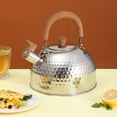 thumbnail image 2 of YOPTOP 4L Stainless Steel Tea Kettles  Whistling Tea Kettle Teapot with Cool Grip for Boiling Water  Coffee  Tea  Milk  Flat Bottomed for Gas Induction Cooker Boil Water  Blue, 2 of 8