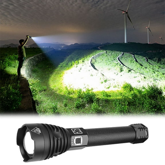 ZFYXGS XHP90 Strong Flashlight Charging Power Display With Strap P90 Strong Flashlight