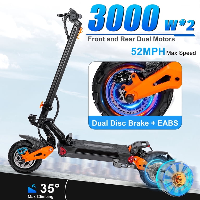 Electric Scooter Adults 60MPH Fastest 6000W Motors Escooter Fat Tires – ZonDoo E-Mobility