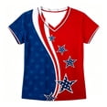 thumbnail image 4 of DHFJKG 250 Years Anniversary USA Shirts For Women Short Sleeve V Neck T Shirt American Flag Print 4Th Of July Independence Day Tee Top, 4 of 4
