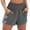 *2-Gray, variant on VBVC Women's High Waisted Smocked Shorts,Cotton-Linen Rolled Cuff Shorts For Women,Ladies Lightweight Summer Beach Bottoms with Pockets,Gray,S-2XL