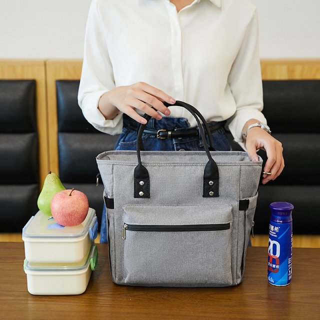 Bolsa de almuerzo grande Bolsas de mano térmicas reutilizables para almacenamiento de alimentos Cajas de almuerzo Picnic para adultos Salida de trabajo LingWen 8390612745942