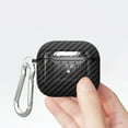 thumbnail image 5 of NIFFPD Apple AirPods Case, Full Body Shockproof Hard Shell Protective, Carbon Fiber Case Cover with Keychain for AirPod 3 Black, 5 of 7