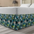 thumbnail image 1 of Jungle Bed Skirt, Pattern with Giraffe Leopard Toucan Elephant and Tropical Flora Childish Design, Elastic Bedskirt Dust Ruffle Wrap Around for Bedding Decor, 4 Sizes, Multicolor, by Ambesonne, 1 of 2